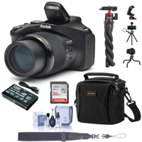 

KODAK PIXPRO AZ652 20MP Digital Camera, 65x Optical Zoom, Black - Bundle With Shoulder Bag, Ulanzi MT-11 Octopus Tripod, Card Reader, 32GB SDHC Card, Cleaning Kit, Op/Tech 11" Wrist Strap