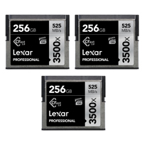 

Lexar 3 Pack 256GB Professional 3500x CFast 2.0 Memory Card, Up to 525MB/s Read Speed