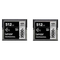 

Lexar 2 Pack 512GB Professional 3500x CFast 2.0 Memory Card, Up to 525MB/s Read Speed