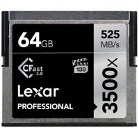 

Lexar 64GB Professional 3500x CFast 2.0 Memory Card, Up to 525MB/s Read Speed