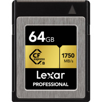 

Lexar Professional CFexpress 64GB Type-B Memory Card, 1750MB/s Read, 1000MB/s Write