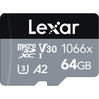 

Lexar SILVER Series Professional 1066x 64GB microSDXC UHS-I Memory Card with SD Adapter, 160MB/s Read, 70MB/s Write