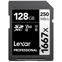 

Lexar Professional 1667x 128GB SDXC UHS-II/U3 Memory Card