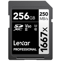 

Lexar 256GB Professional 1667x UHS-II U3 SDXC Memory Card