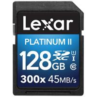 

Lexar 128GB Platinum II 300x Class 10 UHSI-U1 SDXC Memory Card, 45MB/s Read Speed