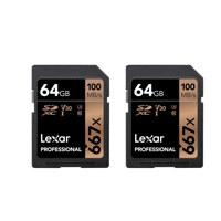 

Lexar 2 Pack Professional 667x 64GB SDXC UHS-I/U3 Memory Card