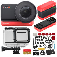 

Insta360 ONE R 1-Inch Edition With Waterr Sport Kit, 128GB MicroSDXC Card, Insta360 ONE R Battery Base, Insta360 ONE R Battery Charger, Insta360 Dive Case, Froggi G02 Extreme Sport Camera Accessory Set
