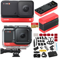 

Insta360 ONE R 4K Edition / Water Sport Kit - With 64GB MicroSDXC Card, Insta360 ONE R Battery Base, Insta360 ONE R Battery Charger, Insta360 Dive Case, Froggi G02 Extreme Sport Action Camera Accessory Set
