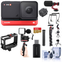 

Insta360 ONE R 4K Edition - With Vlogging Kit, 64GB MicroSDXC Card, Ulanzi Metal Vlogging Cage, Insta360 ONE R Audio Adapter, H&A VideoMini Camera Microphone, Ulanzi MT-11 Octopus Tripod, Cleaning Kit