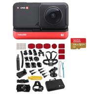 

Insta360 One R Dual Lens 360 Edition Wide-angle Mod, Waterproof Sports and Action Camera Bundle with Froggi Extreme Sport Accessory Set, 64GB microSD Card