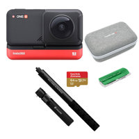 

Insta360 ONE R Dual Lens 360 Module - Bundle With 64GB MicroSDXC Card, Insta360 Bullet Time Handle, Insta360 One R Carry Case, Card Reader