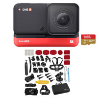 

Insta360 One R 4K Edition Wide-angle Waterproof Sports and Action Camera Bundle with Froggi Extreme Sport Accessory Set, 32GB microSD Card