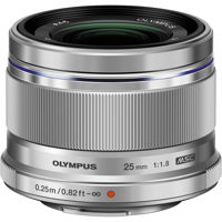 

Olympus M. Zuiko Digital 25mm f/1.8 Lens - Silver - for Micro Four Thirds System