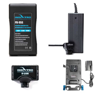 

IndiPRO Blackmagic Pocket Cinema 4K 95Wh V-Mount Battery Kit, Includes V-Mount Plate with Canon LP-E6 Dummy Battery, D-Tap Pro Battery Charger