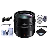 

Panasonic Lumix G Leica DG Summilux 12mm f/1.4 ASPH Lens for Micro 4/3 Lens Mount, Black - Bundle with 62mm Filter Kit, Flex Lens Shade, Cleaning Kit, Lens Wrap (15x15), Lens Cleaner, More