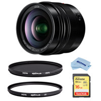 

Panasonic Lumix G Leica DG Summilux 12mm f/1.4 ASPH Lens for Micro 4/3rd Lens Mount, Black - Bundle With Hoya NXT Plus 62mm HMC UV Filter, NXT Plus 62mm HMC Circular Polarizer Filter, 16GB SDHC Card