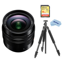 

Panasonic Lumix G Leica DG Summilux 12mm f/1.4 ASPH Lens for Micro Four Thirds Lens Mount Black - Bundle With Vanguard 264AB-100 4-section Aluminum Tripod with SBH-100 QR BalHead Black, 16GB SDHC Card