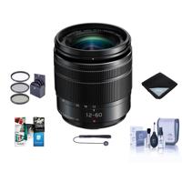 

Panasonic Lumix G Vario 12-60mm F/3.5-5.6 Aspherical Power O.I.S. Lens for Micro 4/3 Mount Black - Bundle With 58mm Filter Kit, Lens Wrap, Cleaning Kit, Capleash II, Software Package