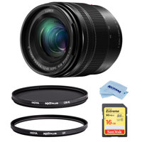 

Panasonic Lumix G Vario 12-60mm F/3.5-5.6 Asph, Power OIS Lens for Micro 4/3rd Mount, Black - Bundle With Hoya NXT Plus 58mm HMC UV Filter, NXT Plus 58mm HMC Circular Polarizer Filter, 16GB SDHC Card