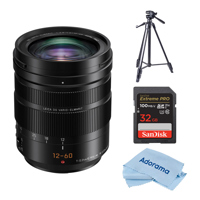 

Panasonic Lumix G Leica DG Vario-Elmarit 12-60mm F/2.8-4.0 Aspherical Power O.I.S. Lens for Micro 4/3rd Mount Black - Bundle With Slik Pro II 4-section Aluminum Tripod with BallHead, 16GB U3 SDHC Card