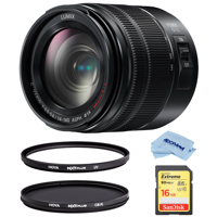 

Panasonic Lumix G Vario 14-140mm f/3.5-5.6 II ASPH Power O.I.S. Micro Four Thirds Mount Lens - Bundle With Hoya NXT Plus 58mm HMC UV Filter, NXT Plus 58mm HMC Circular Polarizer Filter, 16GB SDHC Card