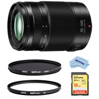 

Panasonic Lumix G X Vario 35-100mm f/2.8 II POWER O.I.S. Lens - Bundle With Hoya NXT Plus 58mm HMC UV Filter, NXT Plus 58mm HMC Circular Polarizer Filter, 16GB SDHC Card