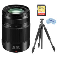

Panasonic Lumix G X Vario 35-100mm f/2.8 II POWER O.I.S. Lens - Bundle With Slik Pro II 4-section Aluminum Tripod with BallHead, Gunmetal, 16GB U3 SDHC Card