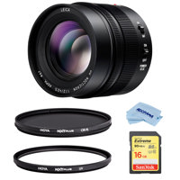 

Panasonic Lumix G Leica DG Nocticron 42.5mm f/1.2 Asph, POWER OIS Lens for Micro Four Third - Bundle With Hoya NXT Plus 67mm HMC UV Filter, NXT Plus 67mm HMC Circular Polarizer Filter, 16GB SDHC Card