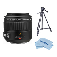 

Panasonic Lumix G Leica DG Macro-Elmarit 45mm f/2.8 Aspherical Mega O.I.S. Lens for Micro Four Thirds - e With Slik Pro II 4-section Aluminum Tripod with BallHead, Gunmetal,
