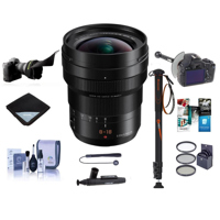 

Panasonic Lumix DG Leica Vario-Elmarit 8-18mm f/2.8-4 Asph. Zoom Lens for Micro Four Thirds Mount - Bundle With 67mm Filter Kit, Flex Lens Shade, FocusShifter DSLR Follow Focus, Monopod, Software Package, More