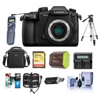 

Panasonic Lumix DC-GH5 Mirrorless Camera Body, Black - Bundle With 64GB SDHC U3 Card, Spare Battery, Camera Case, Tripod, Remote Shuter Release, Dual Charger, Cleaning Kit, Software Package