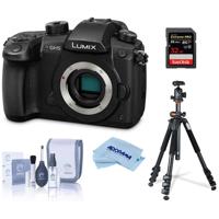 

Panasonic Lumix DC-GH5 Mirrorless Camera Body, Black - Bundle With Vanguard 264AB-100 4-section Aluminum Tripod with SBH-100 QR BallHead Black, 32GB SDHC U3 Card