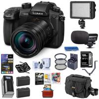 

Panasonic Lumix DC-GH5 Mirrorless Camera Black with Leica DG Vario 12-60mm F/2.8-4.0 O.I.S Lens - Bundle With 128GB Memory Card, 2x Spare Battery, Camera Case, 62mm Filter Kit, Software Package, Video Light, Microphone And More