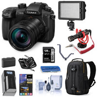 

Panasonic Lumix DC-GH5 Mirrorless Camera Body with Leica DG Vario 12-60mm F/2.8-4.0 Lens - Bundle With SDXC CARD 64GB Card, Peak 5L Everyday Sling Bag, Joby GorillaPod 3K Kit Black, Flip-Flash Bracket, Microphone