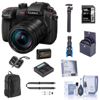 

Panasonic LUMIX GH5 II Mirrorless Digital Camera with Leica 12-60mm Lens Bundle with 128GB SD Card, Backpack, 2x Extra Battery, Dual Charger, Shoulder Strap, Mic, Filter Kit and Accessories