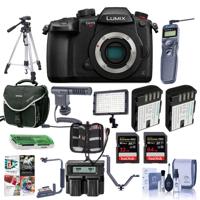 

Panasonic Lumix DC-GH5s Mirrorless Camera Body - Bundle With 64/32GB SDHC U3 Card, 2x Spare Battery, Camera Case, Tripod, Remote Shuter Release, Video Light, Shotgun Mic, Software Package, And More