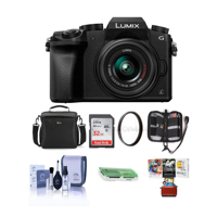 

Panasonic Lumix DMC-G7 Mirrorless Micro Four Thirds Camera with 14-42mm Lens, Black - Bundle with Camera Case, 32GB SDHC Card, Cleaning Kit, Memory Wallet, Card Reader, 46mm UV Filter, Mac Software Package