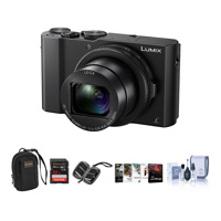 

Panasonic Lumix DMC-LX10 Digital Camera, 20MP 1" Sensor - Bundle with 32GB SDHC U3 Card, Camera Case, Cleaning Kit, Memory Wallet, PC Software Package