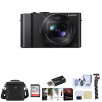 

Panasonic Lumix DMC-LX10 Digital Camera, 20MP 1" Sensor - Bundle with 64GB SDXC Card, Camera Case, Tripod, Card Reader, Software Package, Cleaning Kit, Screen Protector,