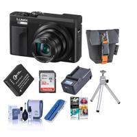 

Panasonic Lumix DC-ZS70 Digital Camera, Black - Bundle With Camera Case, 32GB MicroSDHC Card, Spare Battery, Compact Charger, Cleaning Kit, Card Reader, Table top Tripod, Software Package