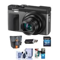 

Panasonic Lumix DC-ZS70 Digital Point & Shoot Camera, Silver - Bundle With Camera Case, 16GB Memory Card, Lens Cleaning Kit, Card Reader, Corel PC Software Package