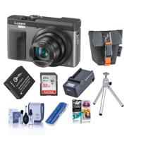 

Panasonic Lumix DC-ZS70 Digital Camera, Siver - Bundle With Camera Case, 32GB MicroSDHC Card, Spare Battery, Compact Charger, Cleaning Kit, Card Reader, Table top Tripod, Software Package