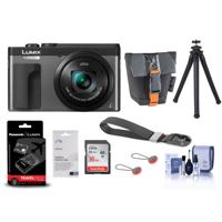 

Panasonic Lumix DC-ZS70 Digital Camera Silver - Bundle With Panasonic Kit DMW-BLG10 Batt./DMW-BTC9 Charger, Tripod, 16GB SDHC Card, Camera Case, Peak Camera Wrist Strap, Screen Protector, Cleaning Kit