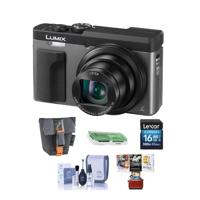 

Panasonic Lumix DC-ZS70 Digital Point & Shoot Camera, Silver - Bundle With Camera Case, 16GB Memory Card, Lens Cleaning Kit, Card Reader, Corel Mac Software Package