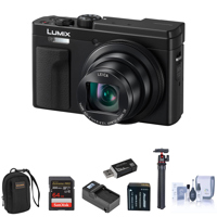 

Panasonic Lumix DC-ZS80 Digital Camera, Black Bundle with 64GB SD Card, Case, Octopus Tripod, Extra Battery, Compact Charger, Cleaning Kit, Card Reader