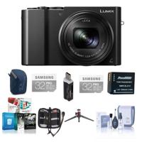 

Panasonic Lumix DMC-ZS100 Digital Camera, 20.1MP, Black - Bundle with 2x 32GB Class 10 U3 SDHC Card, Camera Case, Spare Battery, Cleaning Kit, Memory Wallet, Tripod, Card Reader, Software Package