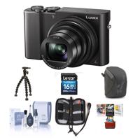 

Panasonic Lumix DMC-ZS100 Digital Camera, 20.1MP, Black - Bundle with 16GB Class 10 SDHC Card, Camera Case, Cleaning Kit, Memory Wallet, Sunpak FlexPod Pro, MAC Software Package