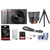 

Panasonic Lumix DMC-ZS100 Digital Point & Shoot Camera, Silver - Bundle With Panasonic Kit DMW-BLG10 Batt./DMW-BTC9 Charger, Table Tripod, 32GB SDHC Card, Camera Case, Peak Camera Wrist Strap And More