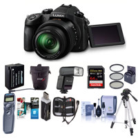 

Panasonic Lumix DMC-FZ1000 Digital Camera, - Bundle with 64GB SDXC Card, Holster Case, Spare Battery, Tripod, Flashpoint Zoom-Mini TTL R2 Flash, Remote Shutter Release, 62mm Filter Kit, Software Bundle, More