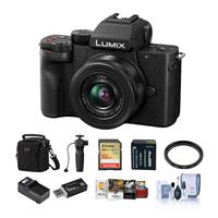 Image of Panasonic Lumix DC-G100 Mirrorless Camera Black with 12-32mm Lens &amp; Tripod/Grip Bundle with 32GB SD Card